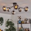 Gastor Plafoniera 74 cm Cromo, Chiaro, Grigio fumo, 6-Luci