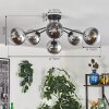 Gastor Plafoniera 74 cm Cromo, Chiaro, Grigio fumo, 6-Luci