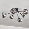 Gastor Plafoniera 74 cm Cromo, Chiaro, Grigio fumo, 6-Luci