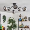 Gastor Plafoniera 74 cm Cromo, Chiaro, Grigio fumo, 6-Luci