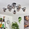 Gastor Plafoniera 87 cm Chiaro, Grigio fumo, 8-Luci