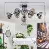 Gastor Plafoniera 87 cm Chiaro, Grigio fumo, 8-Luci