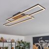 Macos Plafoniera, Faretto da soffitto LED Marrone, Aspetto del legno, Nero, 1-Luce