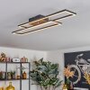 Macos Plafoniera, Faretto da soffitto LED Marrone, Aspetto del legno, Nero, 1-Luce