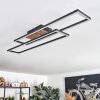 Macos Plafoniera, Faretto da soffitto LED Marrone, Aspetto del legno, Nero, 1-Luce