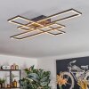 Macos Plafoniera, Faretto da soffitto LED Marrone, Aspetto del legno, Nero, 1-Luce