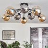 Gastor Plafoniera 83 cm Ambrato, Grigio fumo, 10-Luci