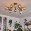 Gastor Plafoniera 83 cm Ambrato, Grigio fumo, 10-Luci