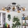 Gastor Plafoniera 83 cm Ambrato, Grigio fumo, 10-Luci