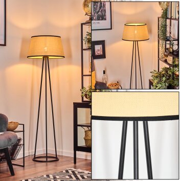 Chellas Lampada da terra beige, Nero, 1-Luce