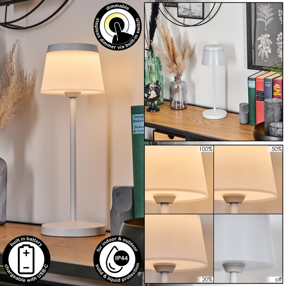Algeraz Lampada da tavolo per esterno, Lampada da tavolo Bianco, 1-Luce main product photo