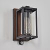 Portalis Lampada da parete per esterno Marrone, Aspetto del legno, Nero, 1-Luce, Sensori di movimento