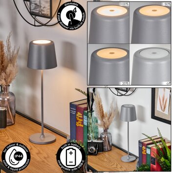 Belece Lampada da tavolo per esterno, Lampada da tavolo LED Grigio, 1-Luce