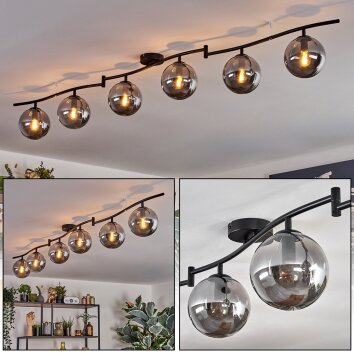 Gastor Plafoniera, Lampada a sfera Cromo, Grigio fumo, 6-Luci Gastor Plafoniera, Lampada a sfera Cromo, Grigio fumo, 6-Luci