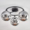 Gastor Plafoniera, Lampada a sfera Cromo, Grigio fumo, 3-Luci