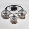 Gastor Plafoniera, Lampada a sfera 37 cm Grigio fumo, 3-Luci