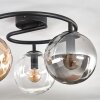 Gastor Plafoniera, Lampada a sfera 37 cm Ambrato, Chiaro, Grigio fumo, 3-Luci