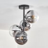 Gastor Plafoniera, Lampada a sfera Cromo, Chiaro, Grigio fumo, 4-Luci