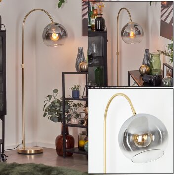 Koyoto Lampada a sfera, Lampada da terra, Lampade ad arco Ottone, 1-Luce