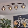 Gastor Plafoniera, Lampada a sfera Cromo, Chiaro, Grigio fumo, 4-Luci