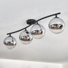 Gastor Plafoniera, Lampada a sfera Cromo, Chiaro, Grigio fumo, 4-Luci