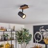 Guardais Plafoniera, Faretto da soffitto Marrone, Aspetto del legno, Nero, 1-Luce