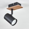 Guardais Plafoniera, Faretto da soffitto Marrone, Aspetto del legno, Nero, 1-Luce