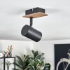 Guardais Plafoniera, Faretto da soffitto Marrone, Aspetto del legno, Nero, 1-Luce