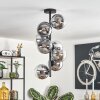 Gastor Plafoniera, Lampada a sfera 32 cm Cromo, Chiaro, Grigio fumo, 8-Luci