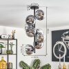 Gastor Plafoniera, Lampada a sfera 32 cm Cromo, Chiaro, Grigio fumo, 8-Luci