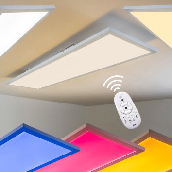 WABOS Plafoniera LED Bianco, 1-Luce, Telecomando, Cambia colore