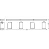 Illuminazione Ledvance Spot Plafoniera, Faretto da soffitto LED Nero, 4-Luci