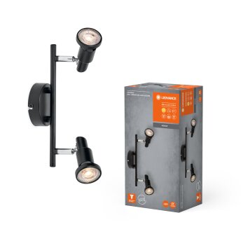 Illuminazione Ledvance Spot Plafoniera, Faretto da soffitto LED Nero, 2-Luci