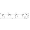 Illuminazione Ledvance Spot Plafoniera, Faretto da soffitto LED Bianco, 4-Luci