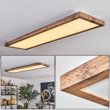 Salmi Plafoniera, Panel LED Aspetto del legno, Nero, 1-Luce