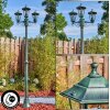 Loria Illuminazione esterna, Lampione multibraccia, Illuminazione viale Verde, Nero, 3-Luci