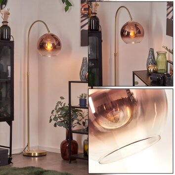 Koyoto Lampada a sfera, Lampada da terra, Lampade ad arco Ottone, 1-Luce
