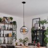 Gastor Lampadario a sospensione, Lampada a sfera 30 cm Cromo, Chiaro, Grigio fumo, 1-Luce