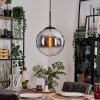 Gastor Lampadario a sospensione, Lampada a sfera 30 cm Cromo, Chiaro, Grigio fumo, 1-Luce