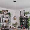 Gastor Lampadario a sospensione, Lampada a sfera 20 cm Cromo, Grigio fumo, 1-Luce