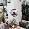 Gastor Lampadario a sospensione, Lampada a sfera 20 cm Cromo, Grigio fumo, 1-Luce