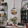 Gastor Lampadario a sospensione, Lampada a sfera 25 cm Cromo, Grigio fumo, 1-Luce