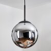 Gastor Lampadario a sospensione, Lampada a sfera 25 cm Cromo, Grigio fumo, 1-Luce