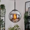 Gastor Lampadario a sospensione, Lampada a sfera 25 cm Cromo, Grigio fumo, 1-Luce