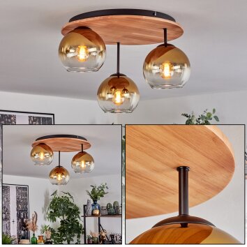 Koyoto Plafoniera, Lampada a sfera 40 cm Écru, Nero, 3-Luci