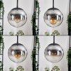 Gastor Lampadario a sospensione, Lampada a sfera 30 cm Chiaro, Grigio fumo, 3-Luci