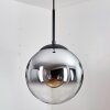 Gastor Lampadario a sospensione, Lampada a sfera 25 cm Cromo, Chiaro, Grigio fumo, 1-Luce