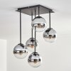 Gastor Plafoniera, Lampada a sfera Cromo, Chiaro, Grigio fumo, 5-Luci