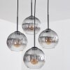 Koyoto Lampadario a sospensione, Lampada a sfera 35 cm Chiaro, Grigio fumo, 4-Luci