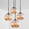 Koyoto Lampadario a sospensione, Lampada a sfera 35 cm Ambrato, 4-Luci